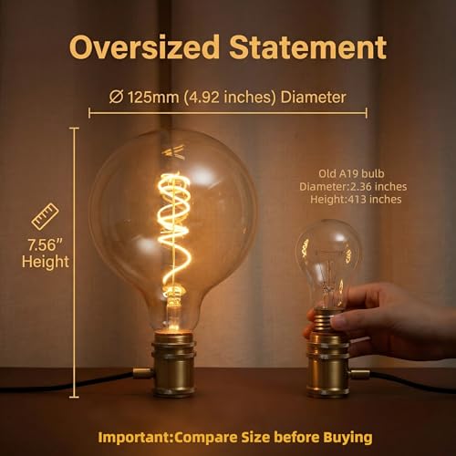 G125 G40 Large Vintage LED Edison Bulb (2 Count)