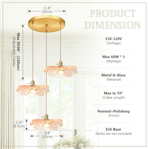 Amber Glass Pendant Chandelier