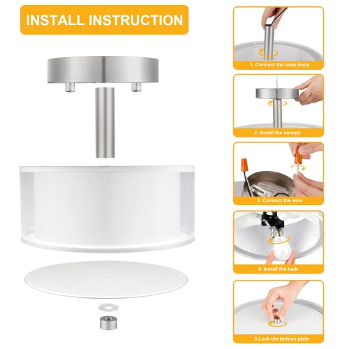 3 Light Semi Flush Mount Ceiling Light Fixture