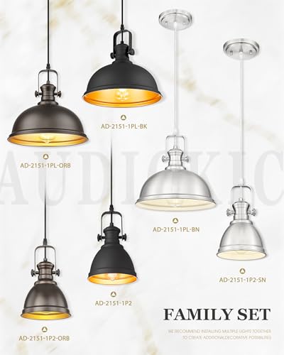 11.5" Brushed Nickel Pendant Light for Kitchen Island