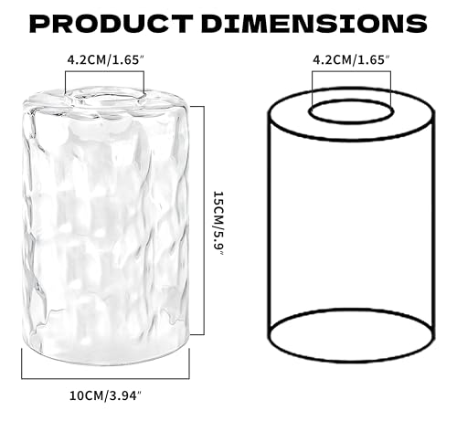 3Pcs Clear Hammered Glass Lamp Shade (3 Count)