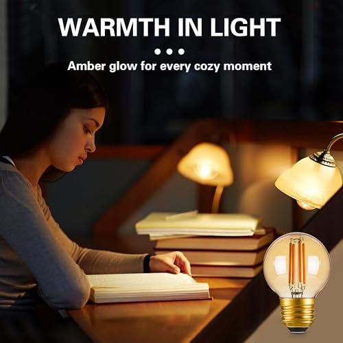 Dimmable G16.5 Amber Edison light Bulb 40 Watt (6 Count)