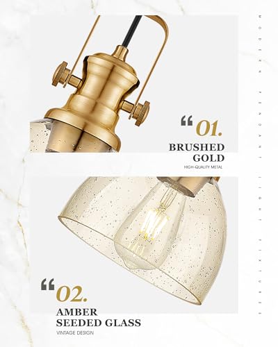 7.5" Gold Pendant Lights Kitchen Island