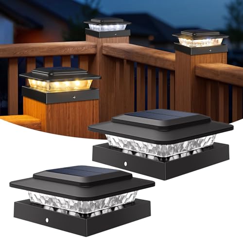 4x4 Solar Post Cap Lights Outdoor 2Pack (2 Count)