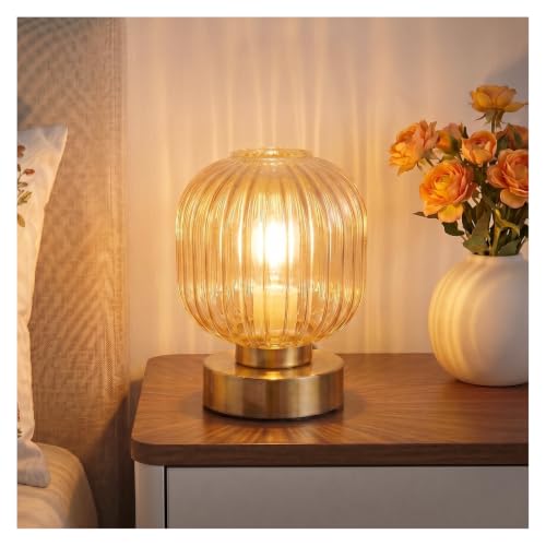 Amber Touch Glass Table Lamp