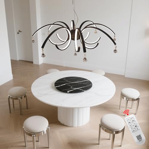 32.7" Black Crystal LED Chandelier