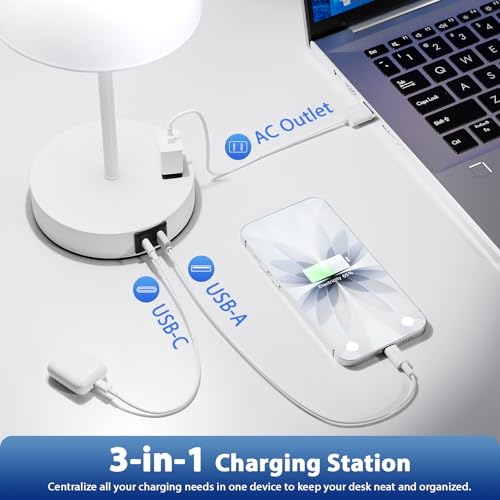 17.6" White Touch Lamps for Bedroom Set of 2 (2 Count)