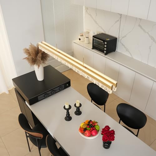 Modern LED Linear Pendant Light 47.24in Dimmable Kitchen Island Lighting Ceiling Hanging Luxury Modern Chandelier for Dining Room Office