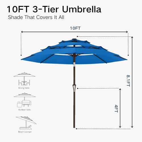 10ft 3 Tier Patio Umbrella