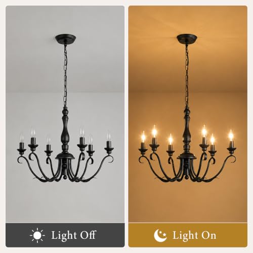 Farmhouse Vintage Antique Black Chandelier (Classic Black)
