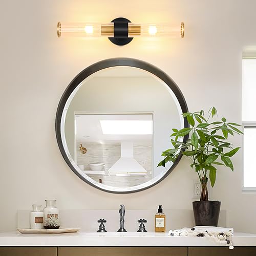 Black Gold Battery Operated Wall Sconce