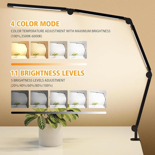 Bright LED Desk Lamp with Clamp
