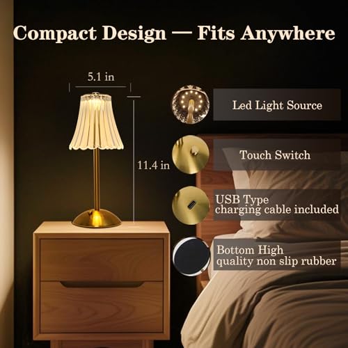 2 Pcs Cordless Rechargeable Table Lamp