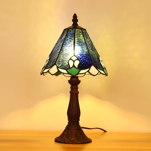 Tiffany Lamp Butterfly Stained Glass Bedside Nightstand Table Lamp