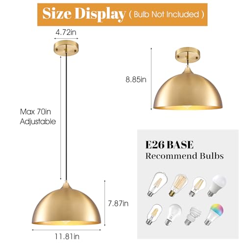 Gold Pendant Light 2 Pack