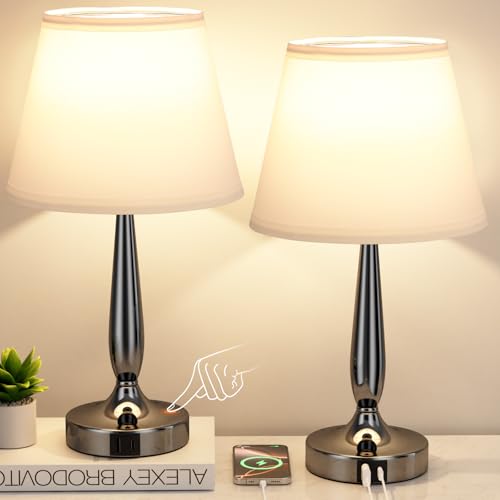 Touch Bedside Lamps for Bedroom Set (2 Count)