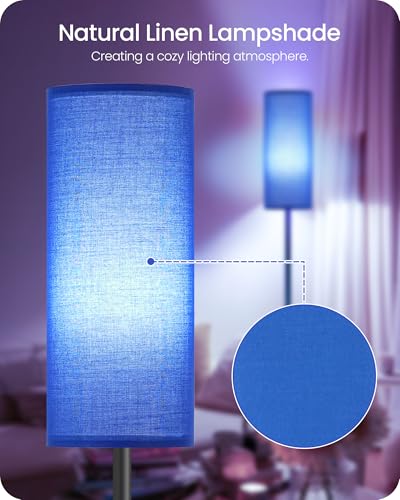 Dimmable Blue Floor Lamp for Living Room with Remote and Foot Switch