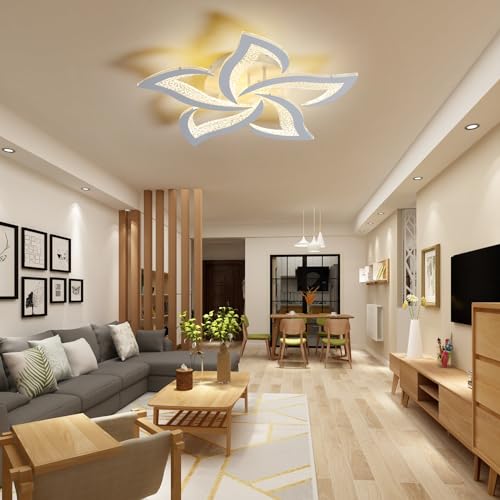 23" Modern Dimmable Flower LED Ceiling Light with Remote