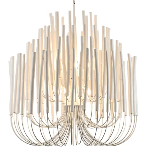 Extra Large Chandelier Farmhouse Whitewash Wood 36Inch Pendant Light