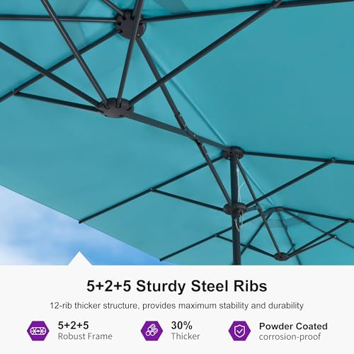 Patio Umbrella 15ft with Base Large Rectangle