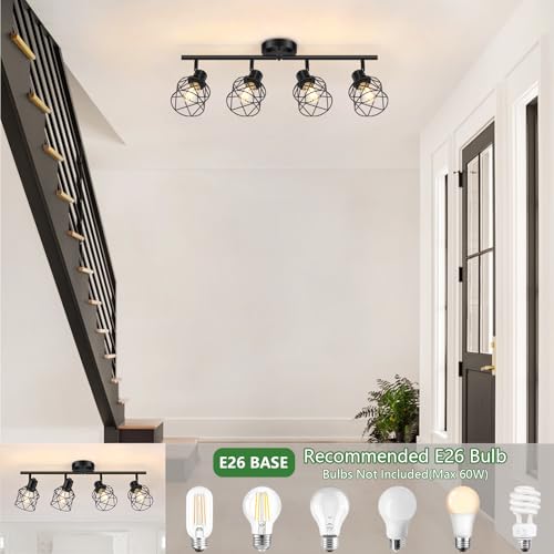 4 Lights Semi Flush Mount Ceiling Light