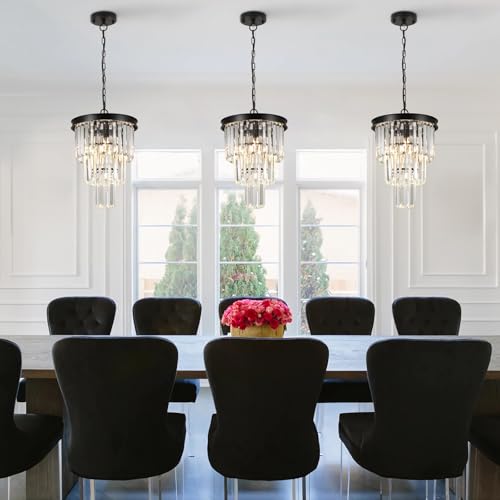 12" Modern Crystal Chandeliers (3 Count)