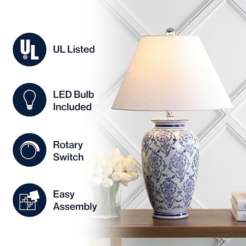 Juliana 26.25" Chinoiserie Ceramic Urn Table Lamp