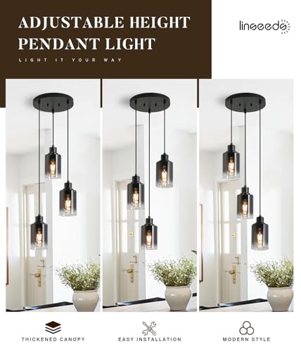 3 Light Black Pendant Lighting