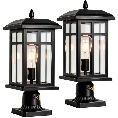 19" Dusk to Dawn Outdoor Post Light Hardwired Large 2 Packs