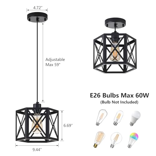 2 Pack Farmhouse Pendant Lights (2 Count)
