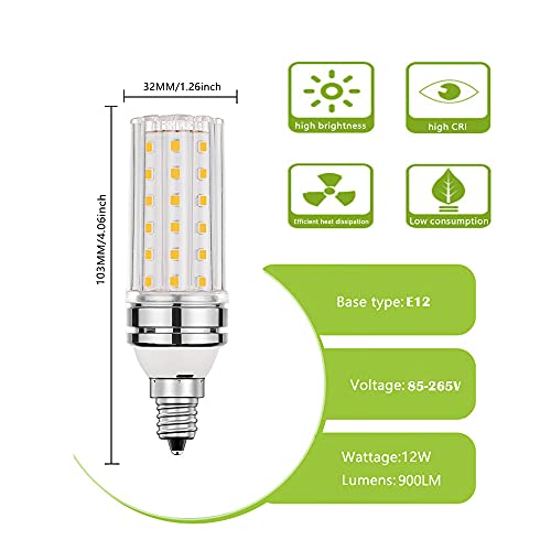 E12 LED Bulb 12W Warm White 3000K LED Bulbs (4 Count)