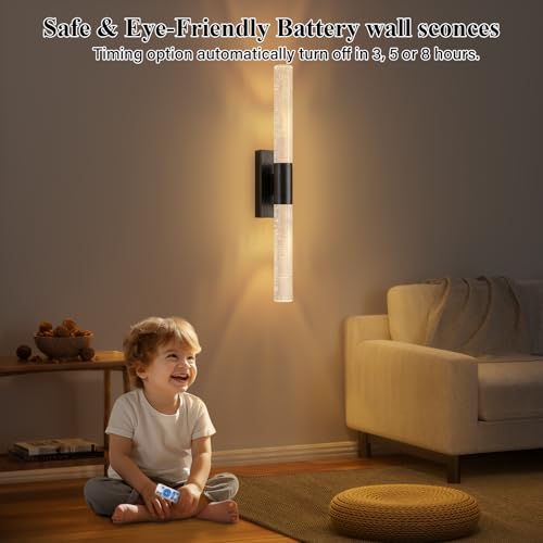 Battery Operated Wall Sconces Set of 2
