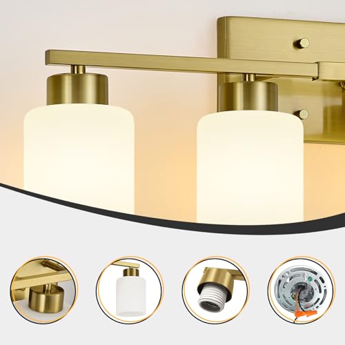 Brushed Gold Bathroom Light Fixtures Vanity Lights Over Mirror
