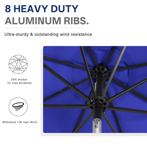 Solar Led Patio Umbrella with 32 Lights 11FT