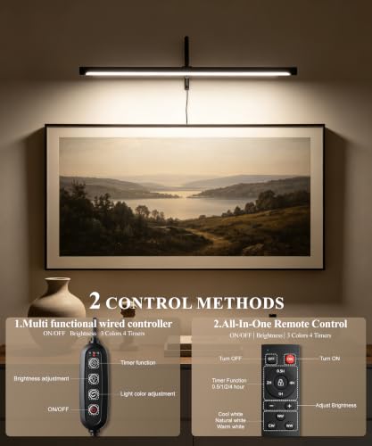 Plug in Picture Light for Wall (Black / 24 Inch)