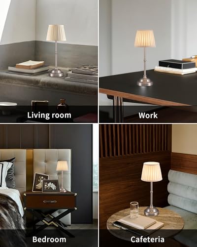 Nickel Cordless LED Table Lamps Set of 2