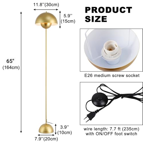 Mid Century Modern Metal Bud Floor Lamp for Home and Office