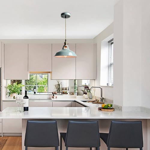 Modern Pendant Light Sea Blue Dimmable Kitchen Hanging Light Fixture