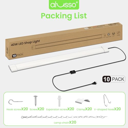 LED Shop Lights 4FT for Garage (10 Count)
