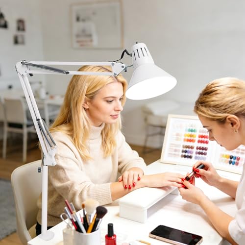 White Desk Lamp with Clamp