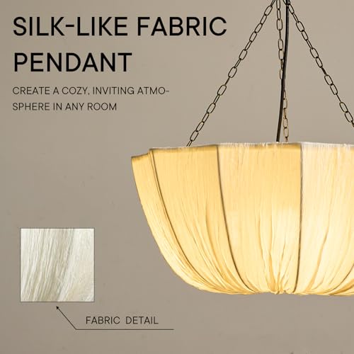 19.6in Lantern Fabric Pendant Light