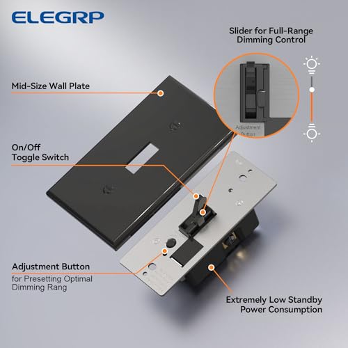 Digital Toggle Dimmer Switch for Dimmable LED (2 Count)
