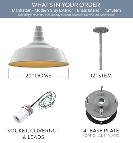 Industrial Pendant Light 20 Inch Extra Large Steel