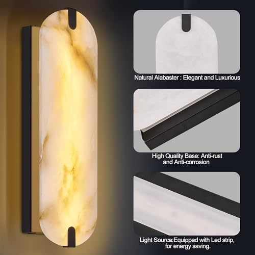 19in Alabaster Wall Sconces