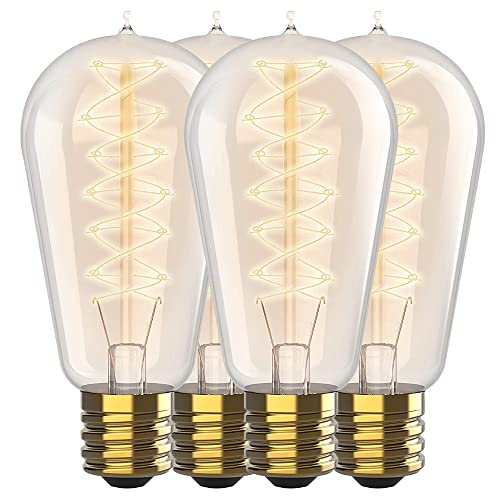 Vintage Incandescent 60W Edison Light Bulbs (4 Count)