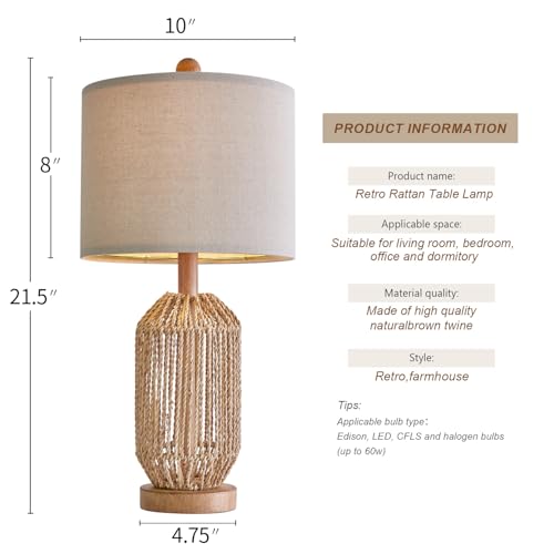 21" Boho Table Lamp for Living Room