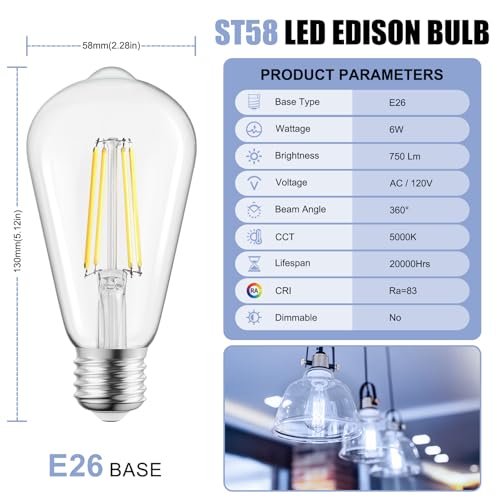 4Pack Edison Light Bulbs (4 Count)
