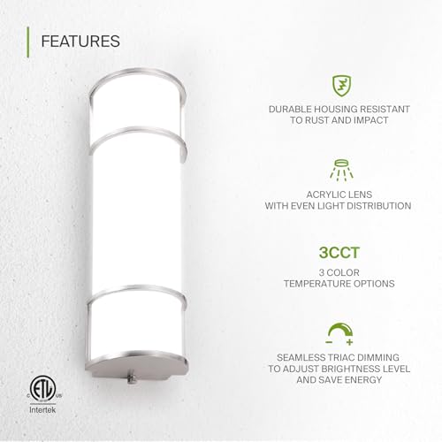 LED 18" Vanity Flush Mount Light Fixture (4 Count)