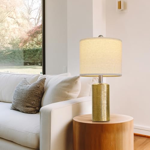 Small Table Lamps Set of 2 for Living Room 20.25" Gold Lamps Bedside Lamps (2 Count)