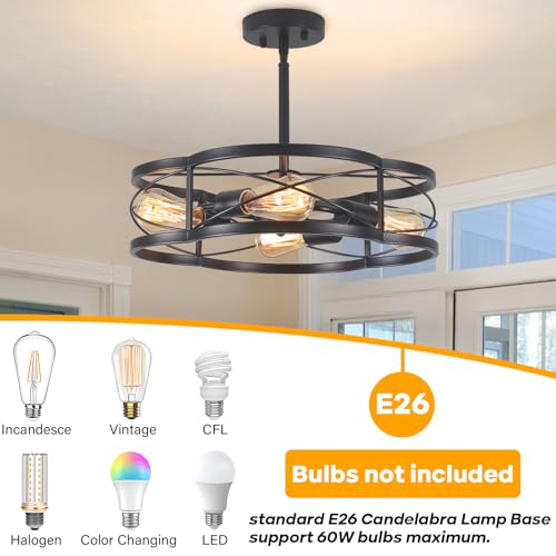 Black Semi Flush Mount Ceiling Lights